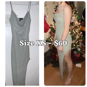 Windsor Glittering Silver Evening Dress